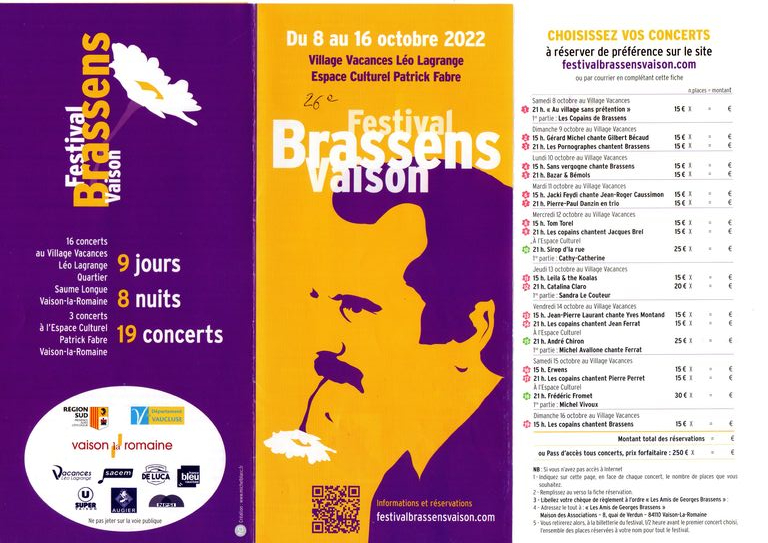 Affiche festival Brassens 2022