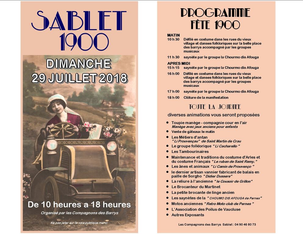 FETE 1900 SABLET programme 2